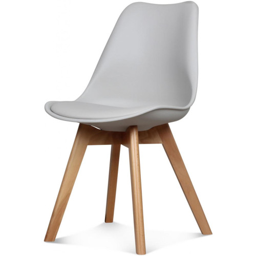 Chaise Design Style Scandinave Taupe ESBEN - Chaise marron design