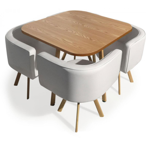Table et chaises Encastrables Scandinaves Chêne COPENHAGUE 3S. x Home  - Deco meuble design scandinave