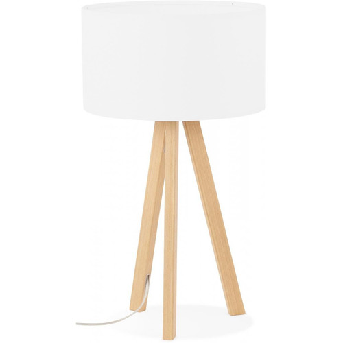 Lampe Scandinave Abat-Jour Blanc TORNBY - Lampe a poser blanche