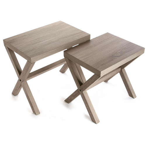 Lot de 2 Tables Gigognes Bois AARON - Deco meuble design scandinave
