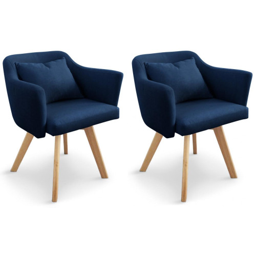 Lot de 2 Fauteuils Scandinaves Bleus LAYAL - 3S. x Home - Deco meuble design scandinave