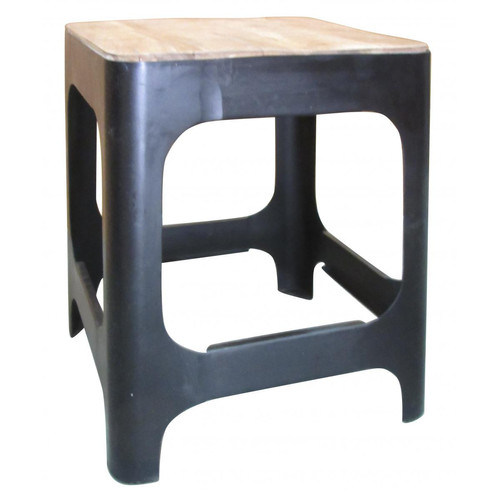 Table d'appoint en bois et en métal H46 CARMINA 3S. x Home  - Table d appoint noire