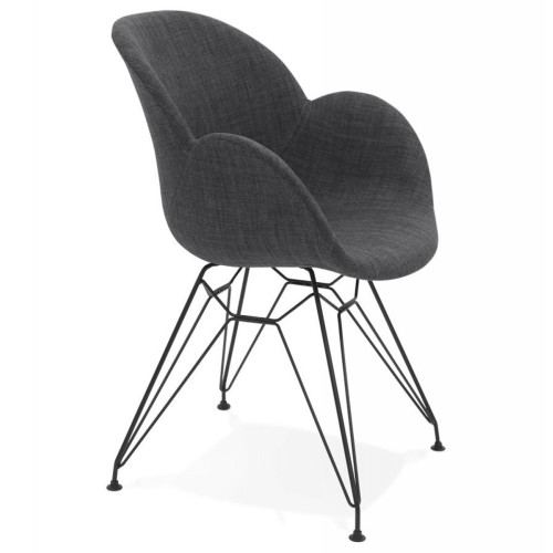 Chaise Design En Tissu Gris TIMEO 3S. x Home  - Chaise design