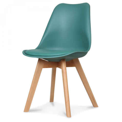 Chaise Design Style Scandinave Vert Pin ESBEN - Chaise verte