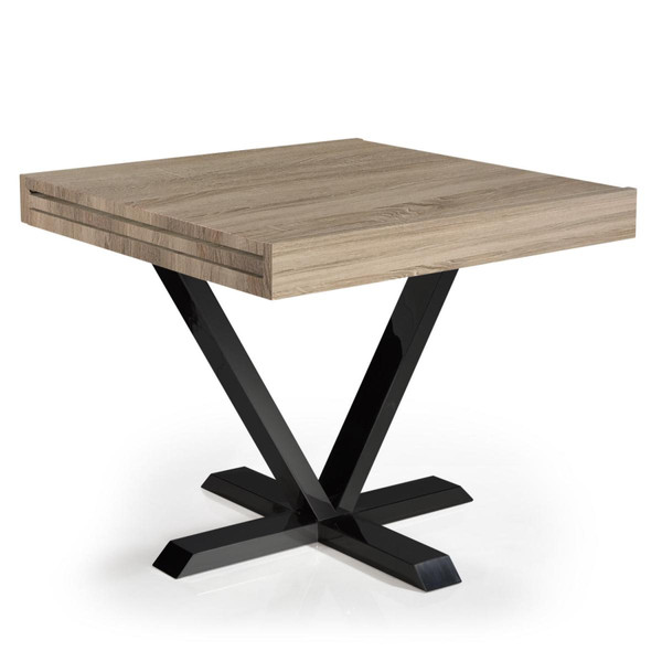 Table Basse Design Rétractable Effet Chêne Clair WELL