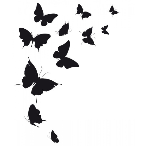 Tableau Butterfly Black Butterflies 55x80 - Tableau Voyage