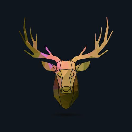 Tableau Animal Brown Deer 50x50 DeclikDeco  - Tableau baroque
