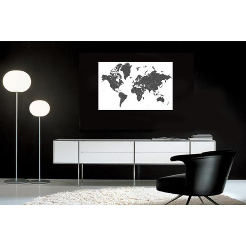 Tableau Voyage Planisphère Grey and White 80x55