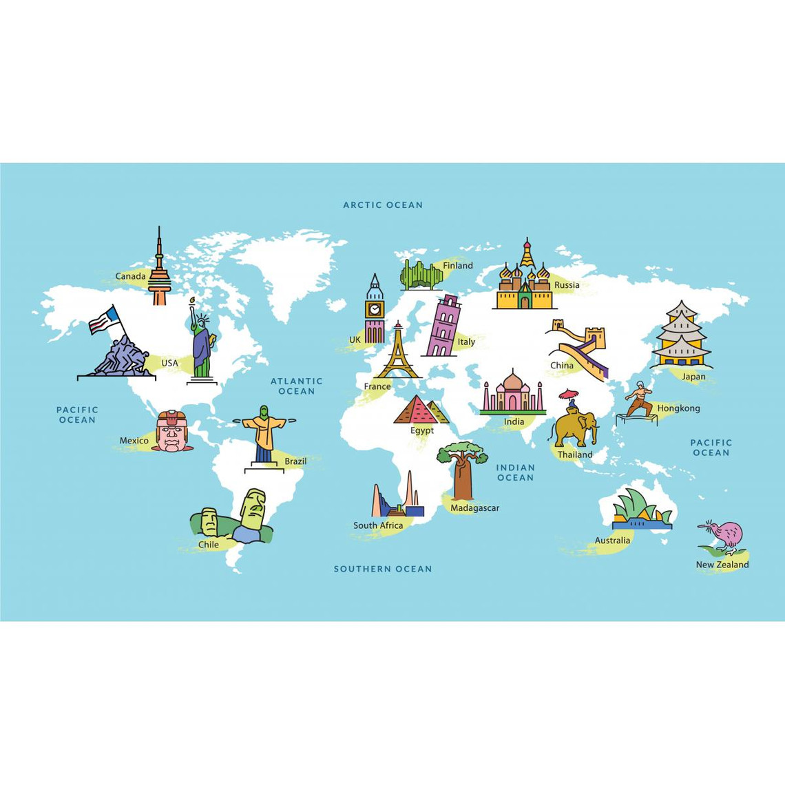 Tableau Voyage World Map 80x55