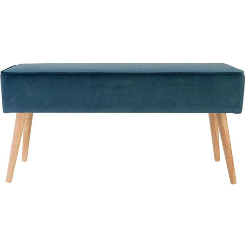 Banc Scandinave En Velours Bleu Foncé VELVET 3S. x Home  - Deco meuble design scandinave