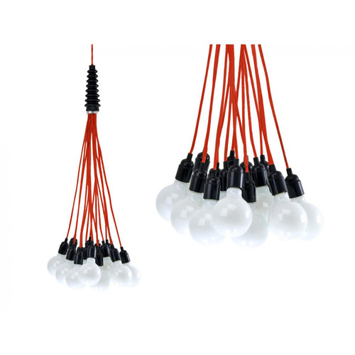 Suspension Ampoules Câbles Rouges KAFR 3S. x Home  - Cadeau saint valentin deco