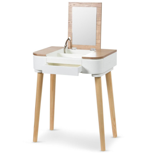 Coiffeuse Scandinave Bois Blanc ACHUMAWI - Consoles scandinaves