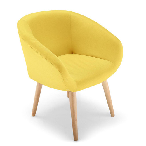 Chaise Scandinave Tissu Jaune BLONDIE - Chaise jaune design