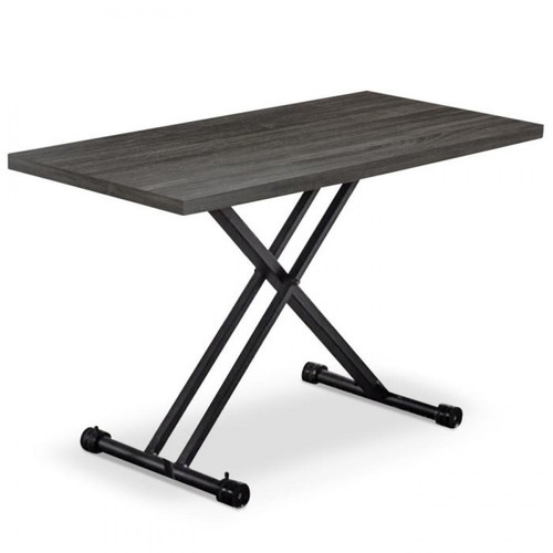 Table Rectangulaire Réglable en Hauteur Gris Foncé BARGNY - Table design