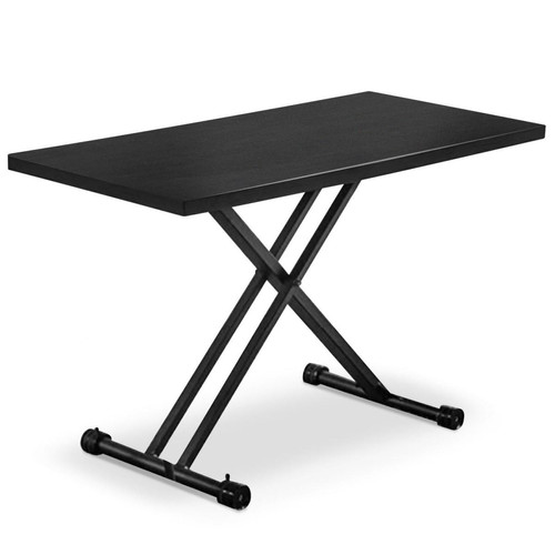 Table Rectangulaire Réglable en Hauteur Noir Mat BARGNY - Table relevable design