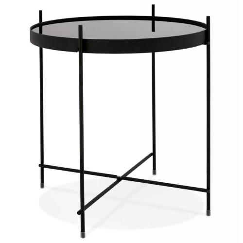 Table Basse Verre Noir PLATJA 3S. x Home  - Table basse noir design