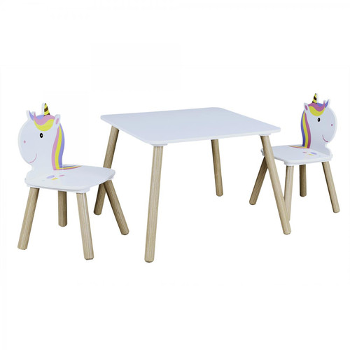 Table Et 2 Chaises Licorne Lily - 3S. x Home - Deco enfant design