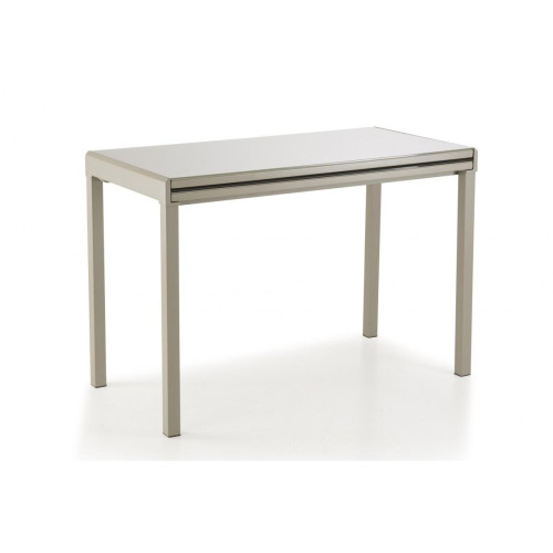 Table Extensible Verre Taupe LAVALLEJA - Table a manger design