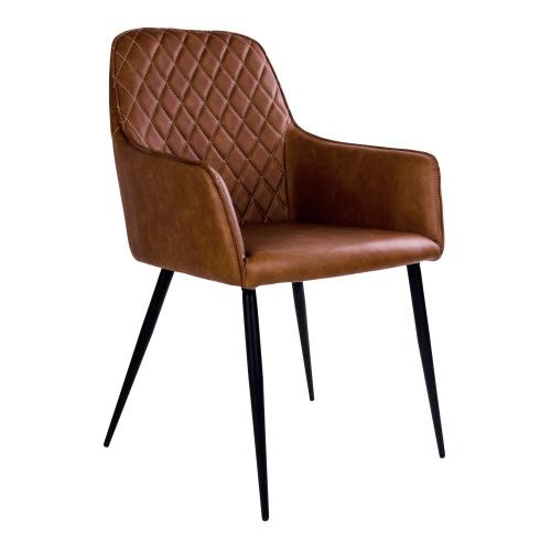 Chaise Vintage Marron ANNA 3S. x Home  - Chaise simili cuir design