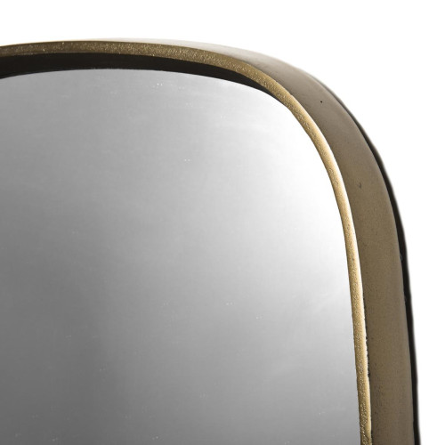 Miroir 69x70cm coins arrondis aluminium doré - Miroir carre design