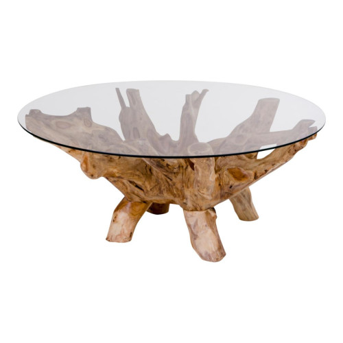 Table basse ronde en verre AMAZONAS - Nouveautes deco design