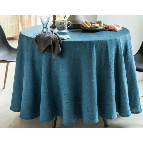 Nappe Ovale Polyester Froissé Bleu Canard - becquet - Cuisine salle de bain