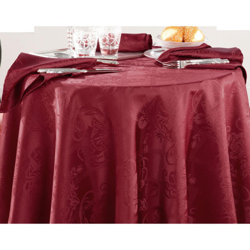 Lot De 3 Serviettes Damassé Polyester Nydel® Rouge 45 x 45 cm - becquet - Deco cuisine design