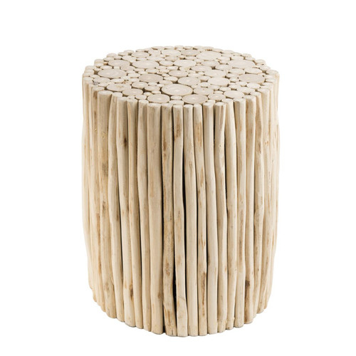 Table D'Appoint CLARA Ronde Bois Nature Petites Branches