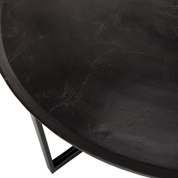 Table Basse Ronde JOHAN 100X100Cm Aluminium Noir