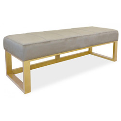 Banquette Hoxton Velours Taupe Pieds Or