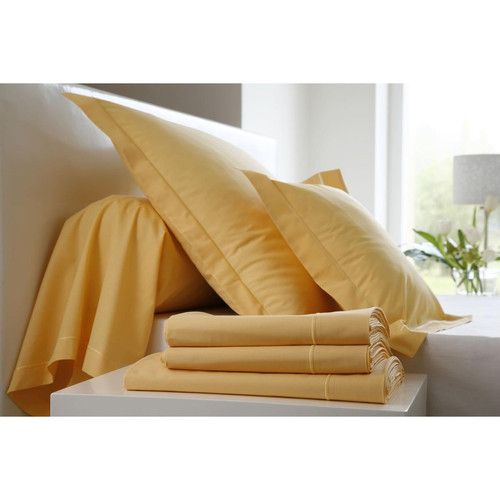 Drap Housse Uni Curry Elastiqué Bonnet 35 cm - Blanc des vosges - Blanc des vosges linge de lit