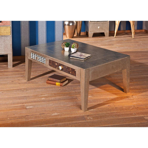Table Basse NOIDA 2 Tiroirs - 3S. x Home - Salon industriel
