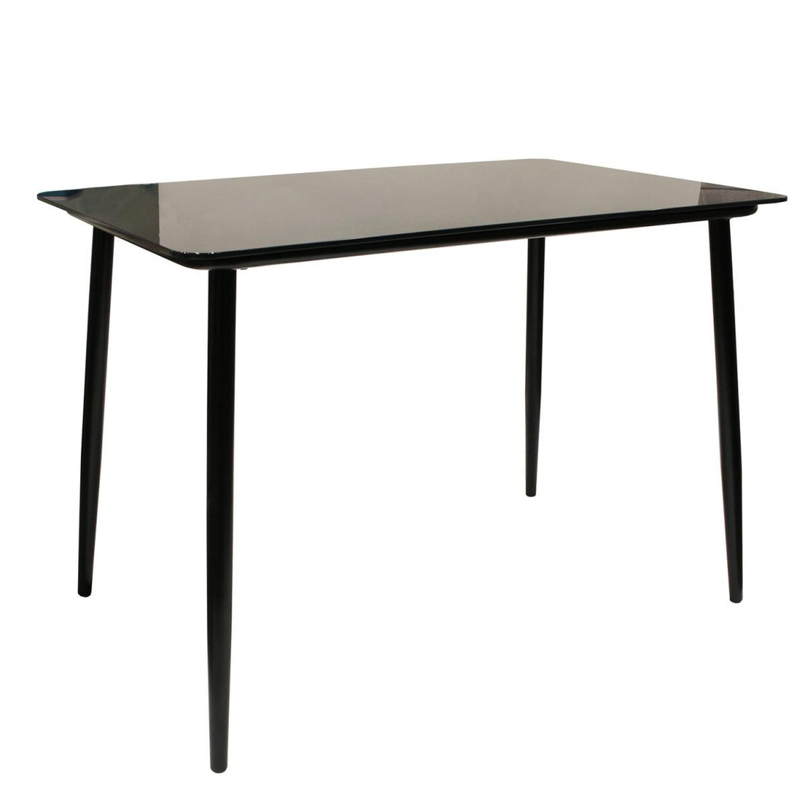 Table de Repas en Verre Noir 110X70cm