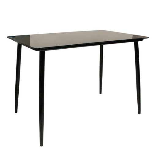 Table de Repas en Verre Noir 110X70cm - Table a manger noir