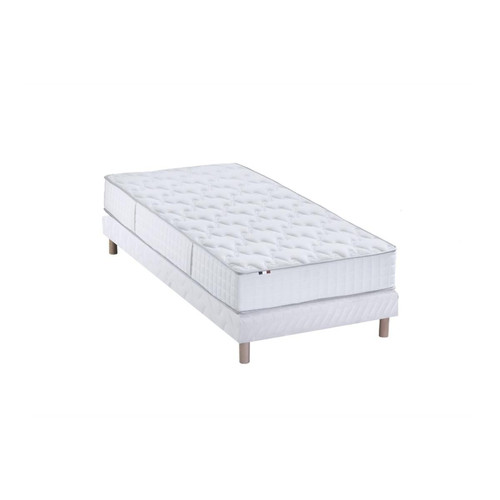 Ensemble Matelas Ressorts 7 zones COSMA + Sommier - Made in France - Sommier Blanc