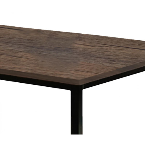 Table de salle à manger en métal noir et en bois Marron NEWPORT  3S. x Home  - Table industrielle