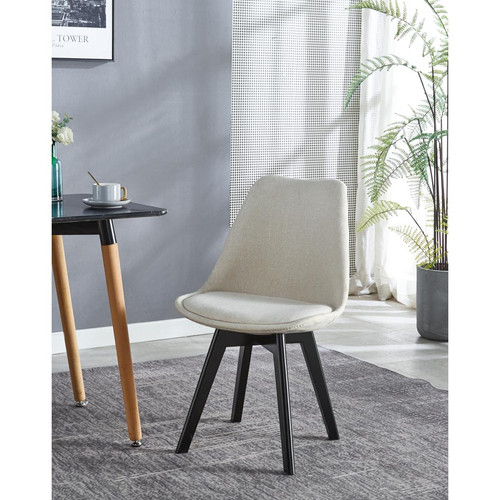 Lot de 2 chaises scandinaves Beige NYBORG - Chaise tissu design