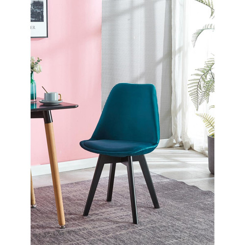 Lot de 2 chaises scandinaves pieds Bleu NYBORG - Chaise bleu design