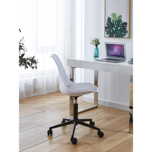Chaise de bureau scandinave Blanc OFFESBJERG - Chaise de bureau blanche