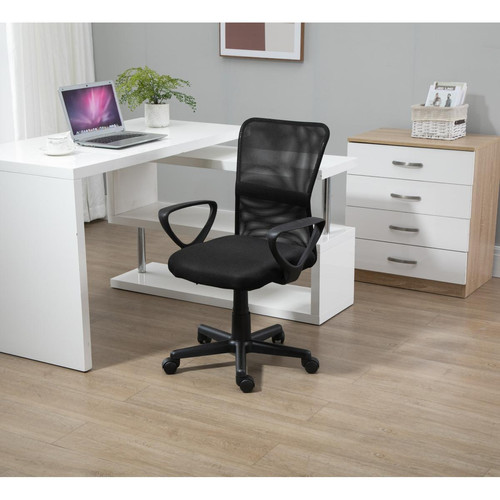 Chaise de bureau ergonomique réglable Noir STACY - Rangement industriel