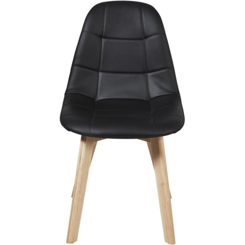Lot de 4 Chaises Noir en Cuir SABA 3S. x Home  - Chaise design et tabouret design