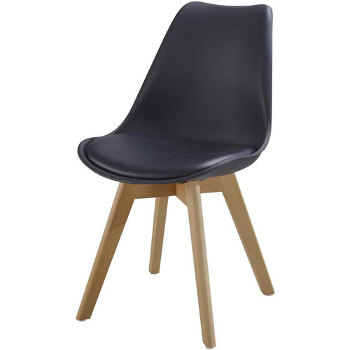 Chaise BJORN Noir avec coussin 3S. x Home  - Deco meuble design scandinave