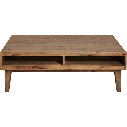 Table Basse avec Niches en Pin Recyclé 120x70x40 cm PATIO - 3S. x Home - Table basse marron