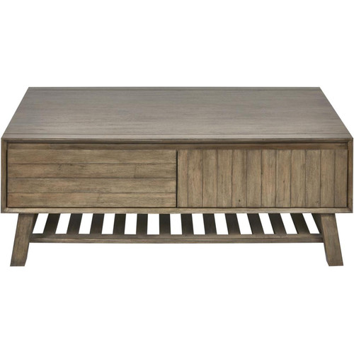 Table basse avec 2 Tiroirs Marron en Acacia Massif NOEMI 3S. x Home  - Table basse bois design