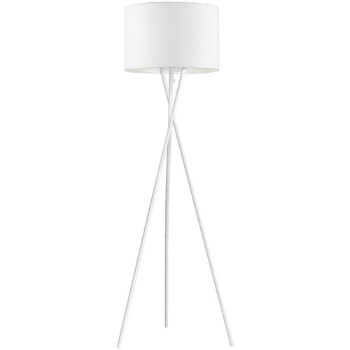 Lampadaire Trepied Blanc avec abat jour en tissu MIKADO 3S. x Home  - Lampe blanche design
