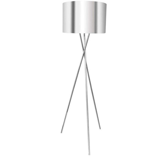 Lampadaire Trepied Argent avec abat jour en tissu MIKADO  3S. x Home  - Lampe metal design