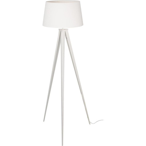 Lampadaire Trépied Blanc en Métal BOULIE  3S. x Home  - Lampe metal design