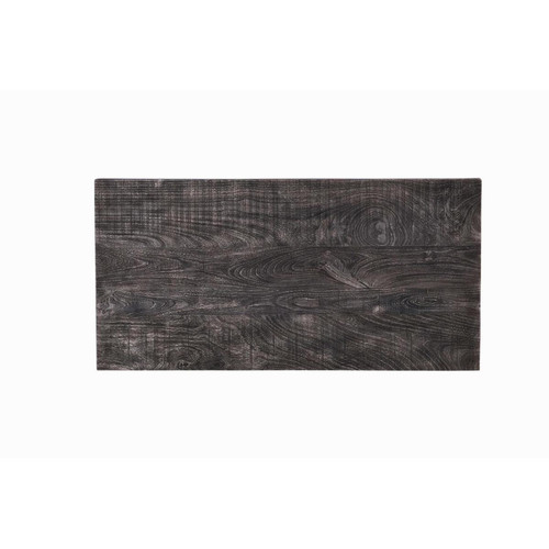 Table Basse Pieds Métal avec roulettes et plateaux en bois gris