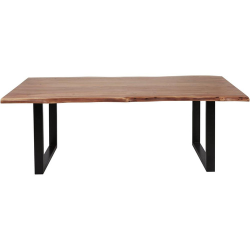 Table de repas CLOSE 200x90x76 en Bois Pied métal Noir 3S. x Home  - Table a manger bois design