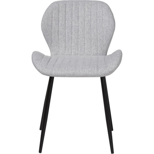 Lot de 4 chaises assise en tissu gris pieds métal - 3S. x Home - Chaise design